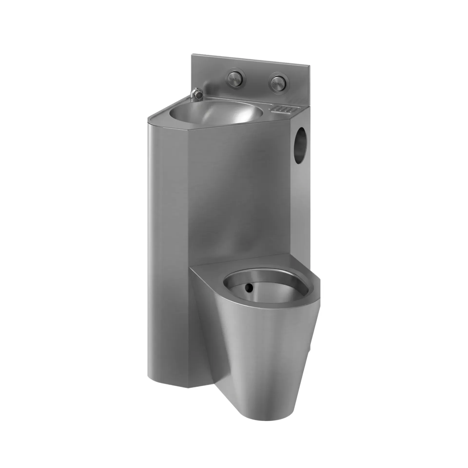 Unité combinée cuvette au sol à droite + lavabo avec montage arrière