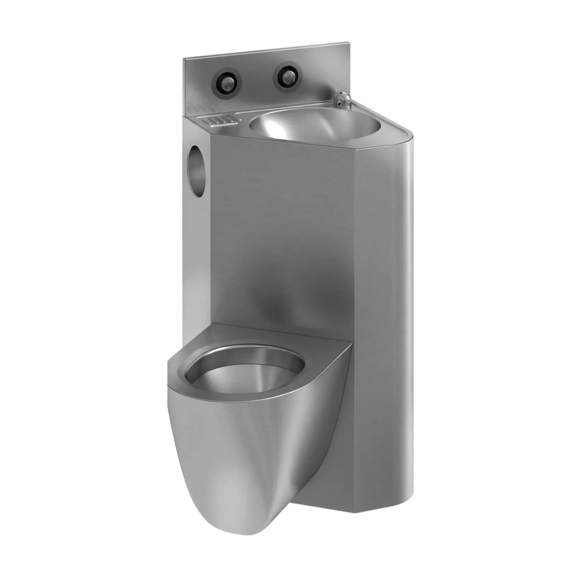 Unité combinée cuvette au mur à gauche + lavabo avec montage arrière