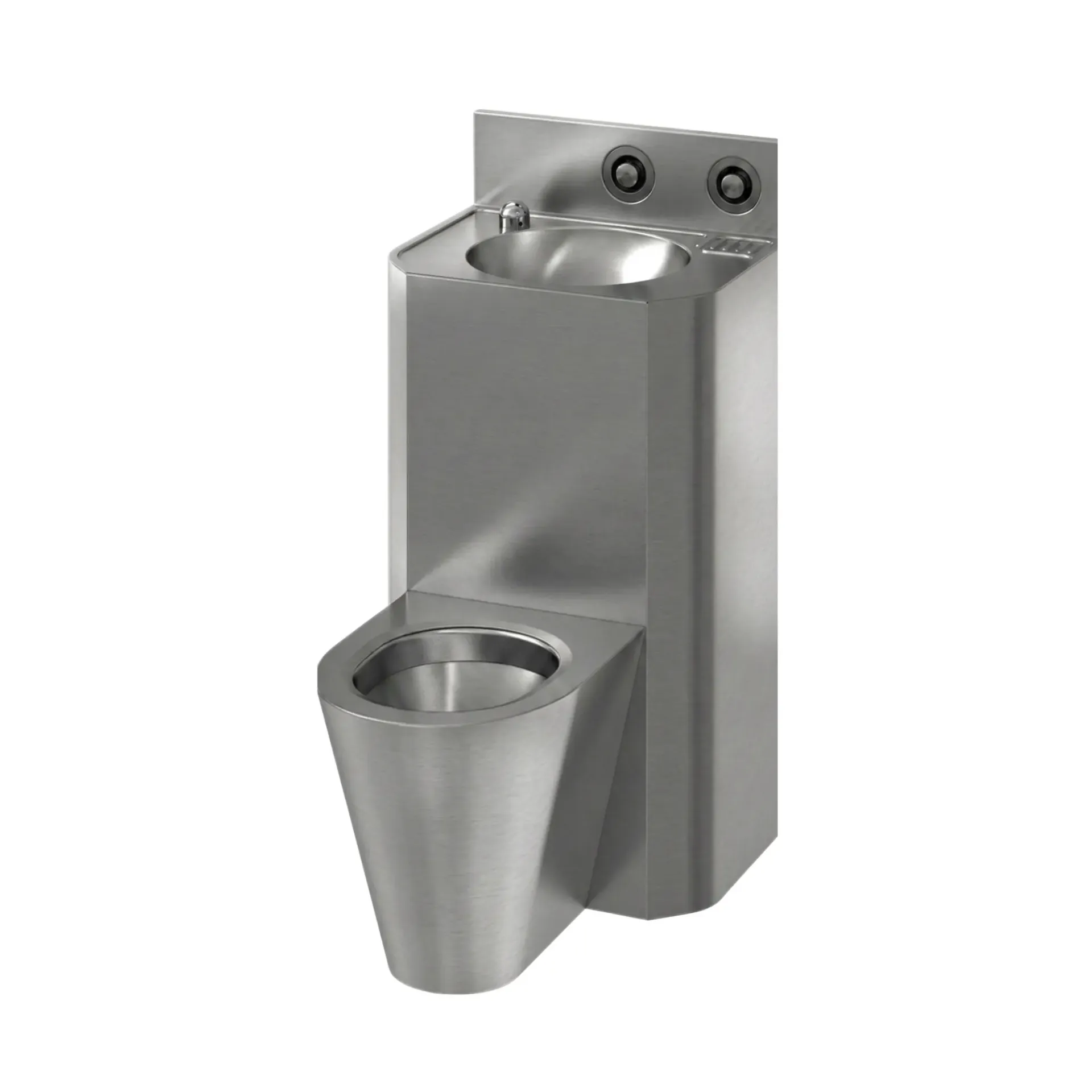 [COMBI-SOL-ARR-CEN-PRI] Unité combinée cuvette au sol au centre + lavabo avec montage arrière