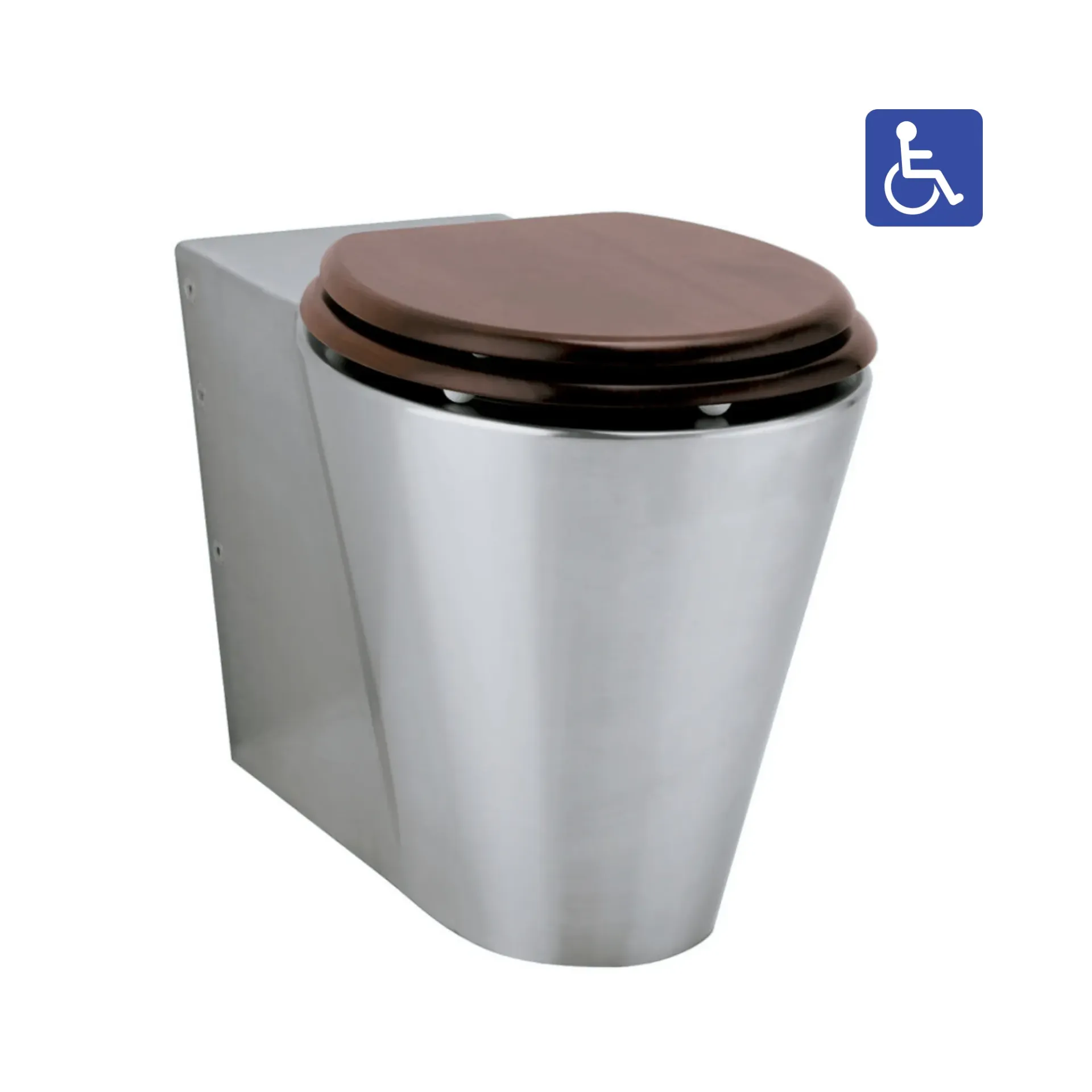 Cuvette WC inox posée au sol 700 incurvée PMR