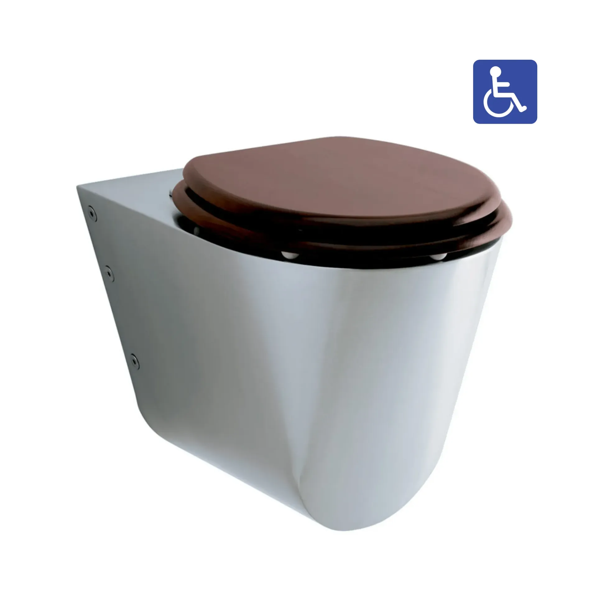 [WC-MUR-700-DR-PMR] Cuvette WC INOX au mur 700 droite PMR