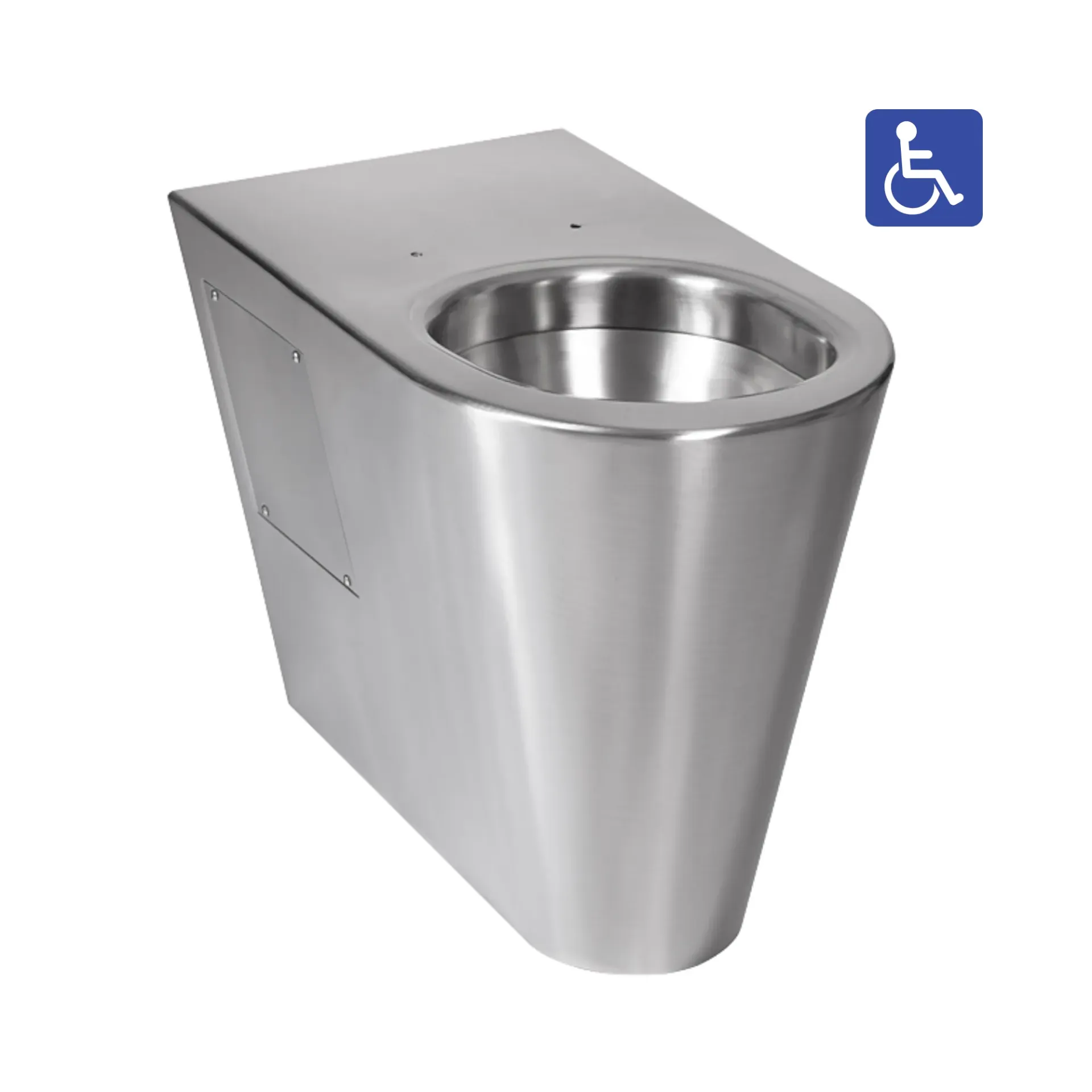 Cuvette WC inox posée au sol 700 droite PMR