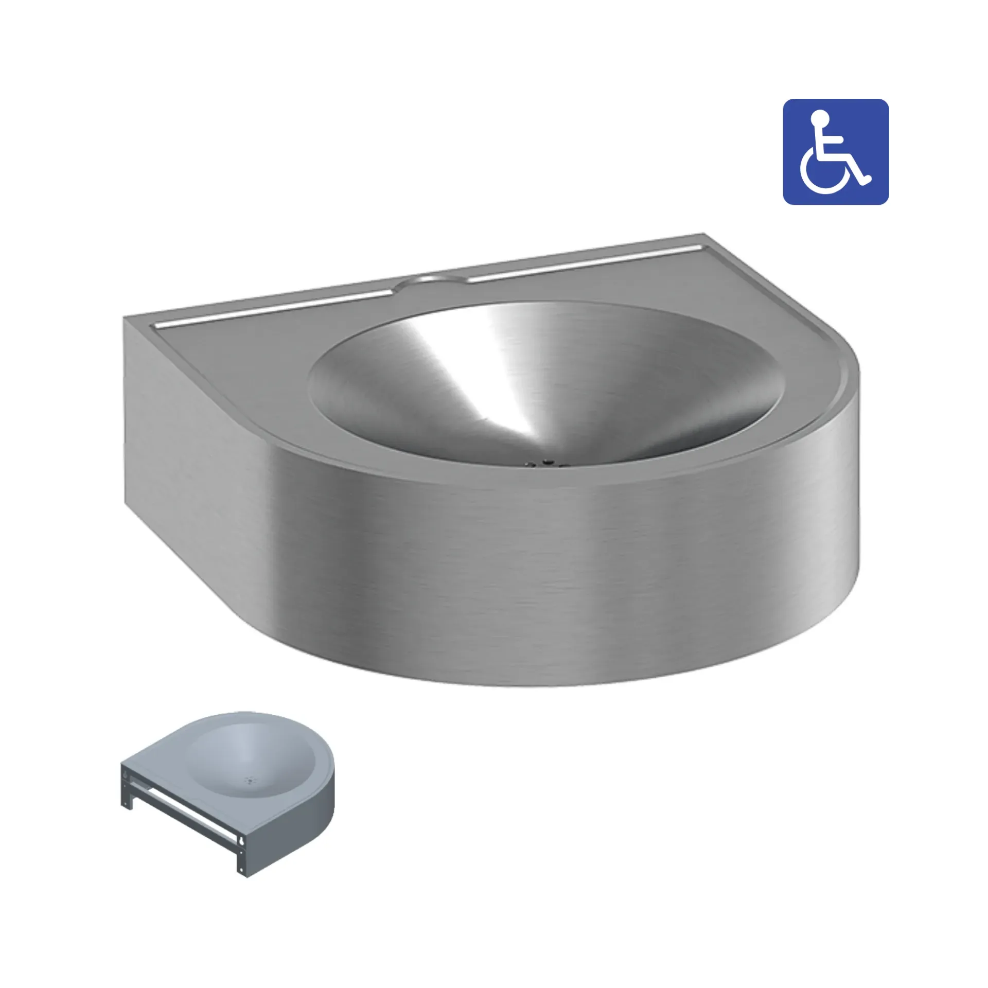 Lavabo PMR siphon visible (Sans)