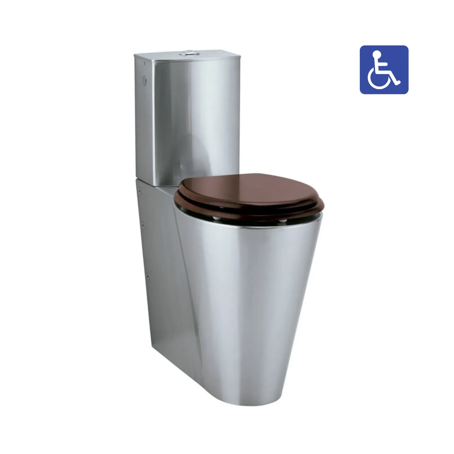 [WC-SOL-700-CU-RES-PMR] Cuvette WC inox posée au sol 700 incurvée avec réservoir apparent PMR