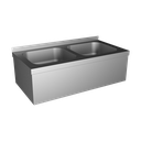 Évier double inox, brossé
