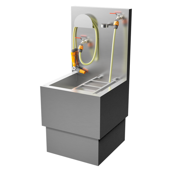 [70 NVLS] Évier inox pour vidange de toilettes mobiles