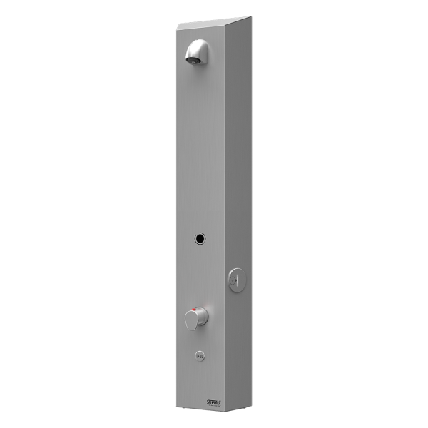 Panneau de douche inox à jeton thermostatique, 24 V