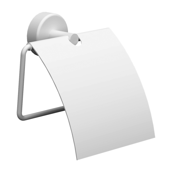 [W90 NZLS] Porte-papier toilette inox, blanc mat