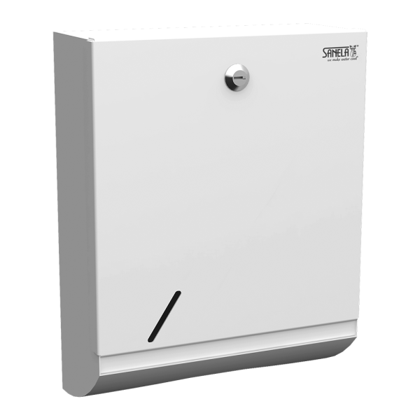 Distributeur inox d’essuie-mains pliés, blanc mat