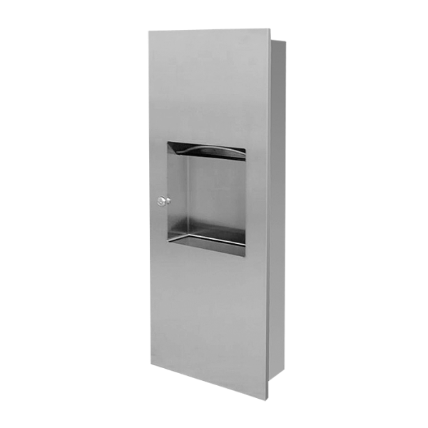 [Z12 NZLS] Distributeur encastré inox d’essuie-mains avec poubelle