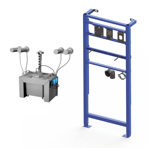 [4RE38 NZLS] Lot de 4 distributeurs automatiques inox, réservoir 6 l, avec cadre de montage, 230 V