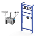 Lot de 5 distributeurs automatiques inox, réservoir 6 l, avec cadre de montage, 230 V