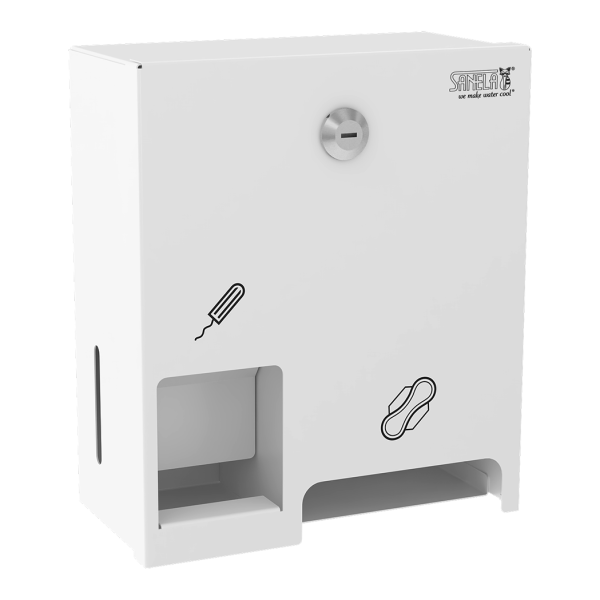 [W68 NZLS] Distributeur inox de tampons et serviettes, blanc