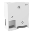 Distributeur inox de tampons et serviettes, blanc