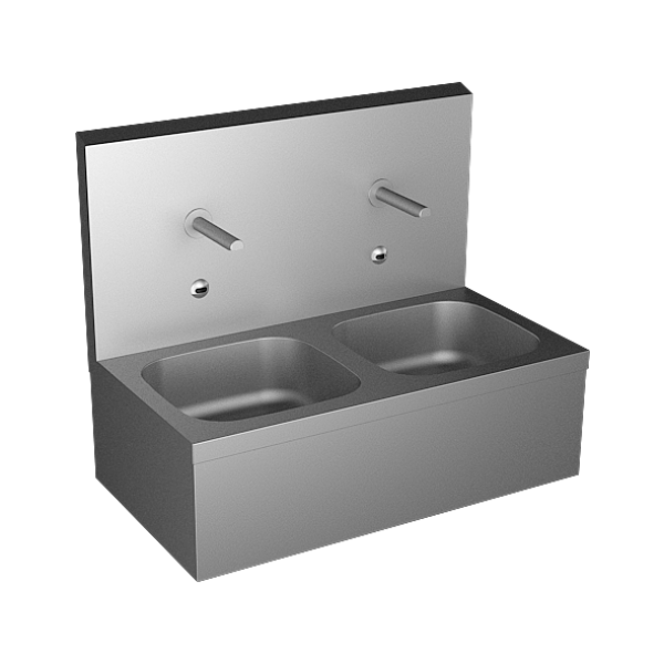 [E70 NULS] Évier double inox avec infrarouge, brossé (24 V)