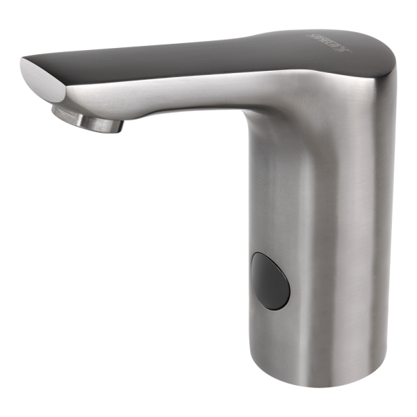 Robinet automatique lavabo gris métal mat