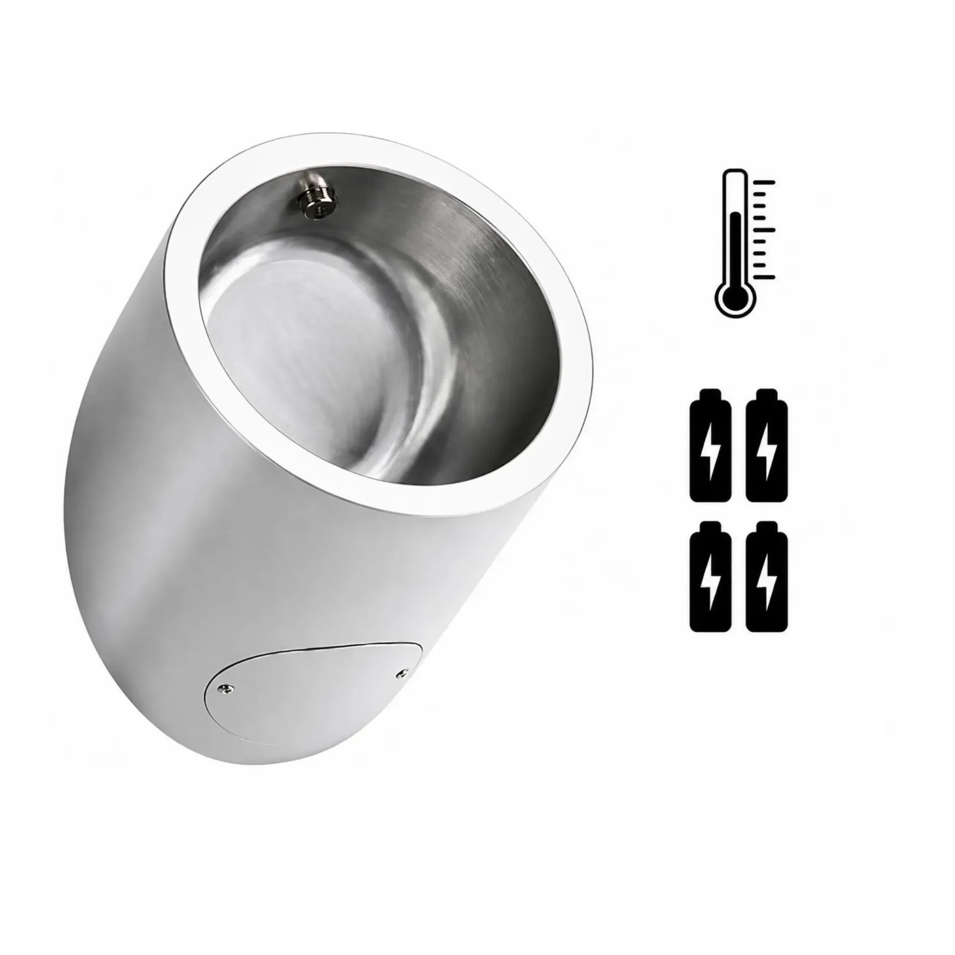 Urinoir à détecteur thermique - rond - alimenté par batterie