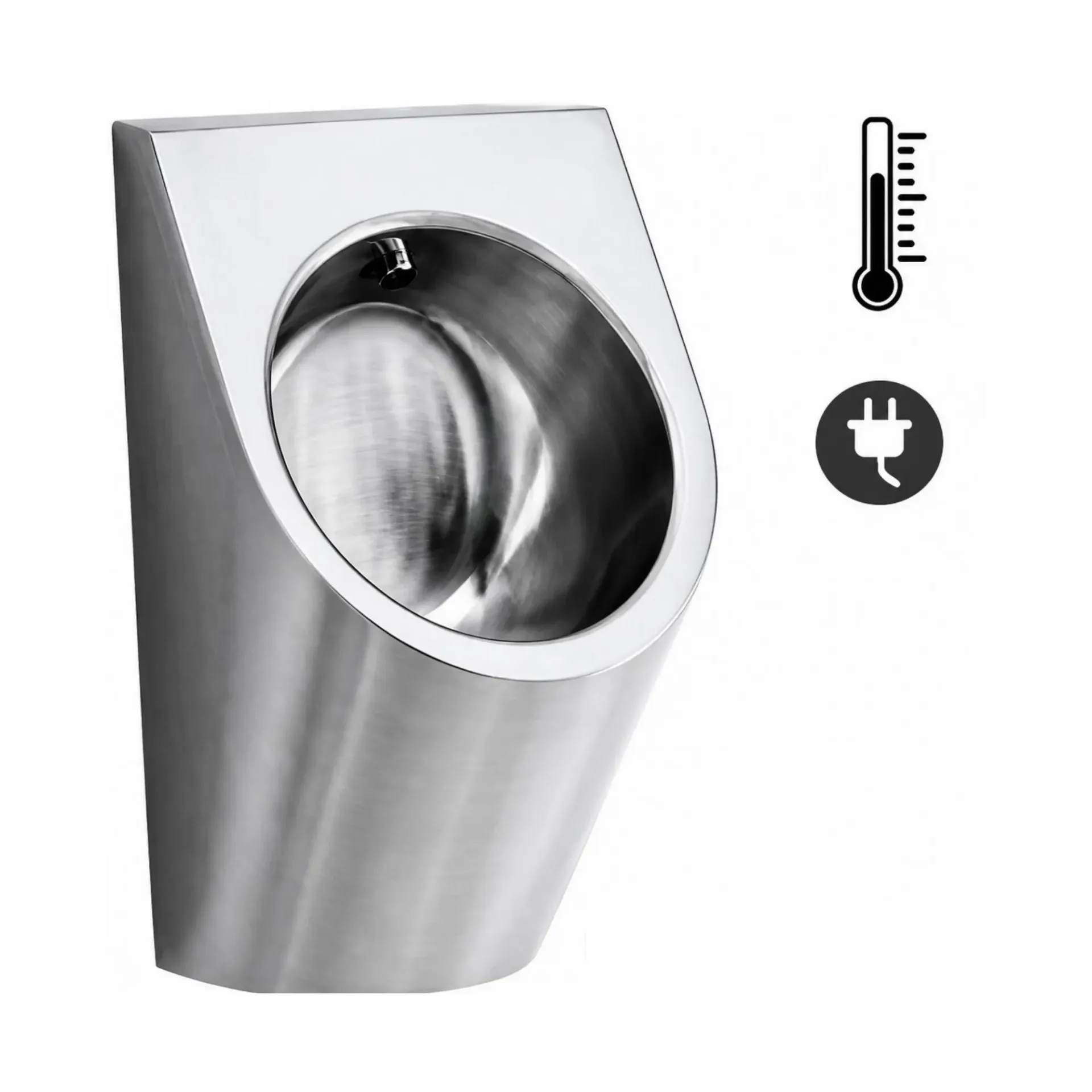 [URI-THERM-CAR-SEC] Urinoir à détecteur thermique - carré - alimenté sur secteur